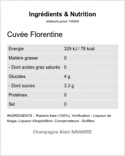 La Cuvée Florentine - Ingrédients et Nutrition 